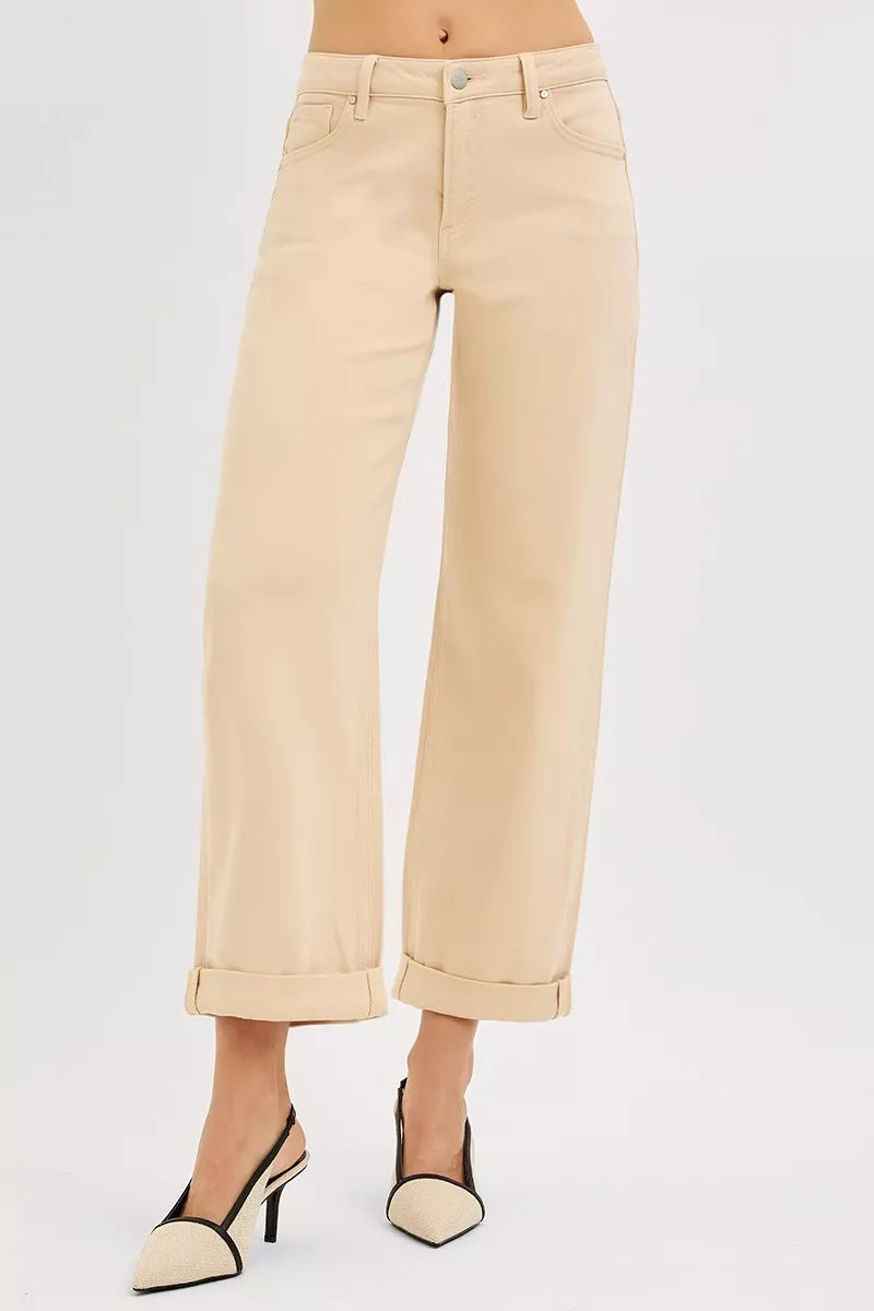 Tummy Control Mid Rise Ankle Barrel Relaxed Baggy