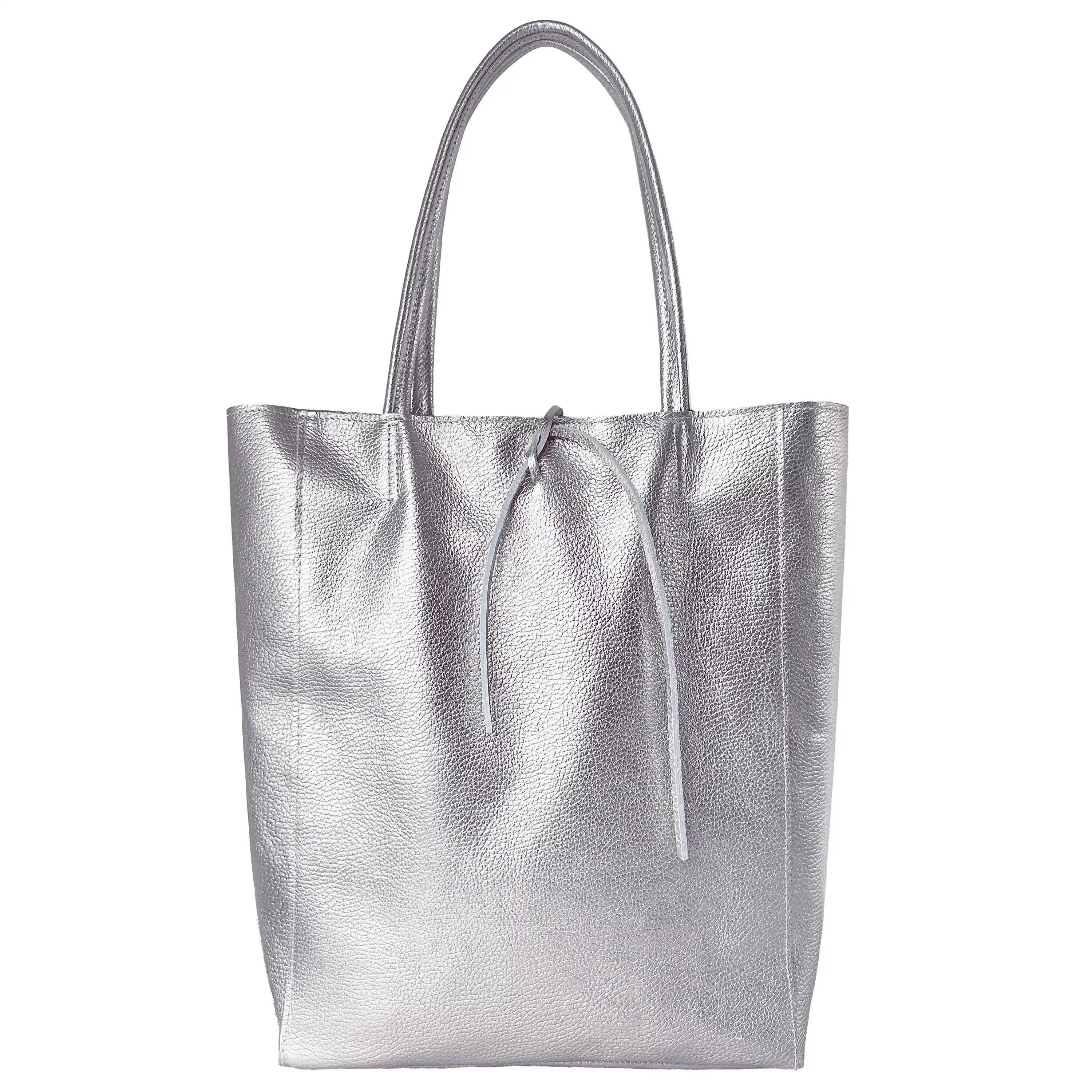 Italian Metallic Full-Grain Leather Tote Bag | Vinci