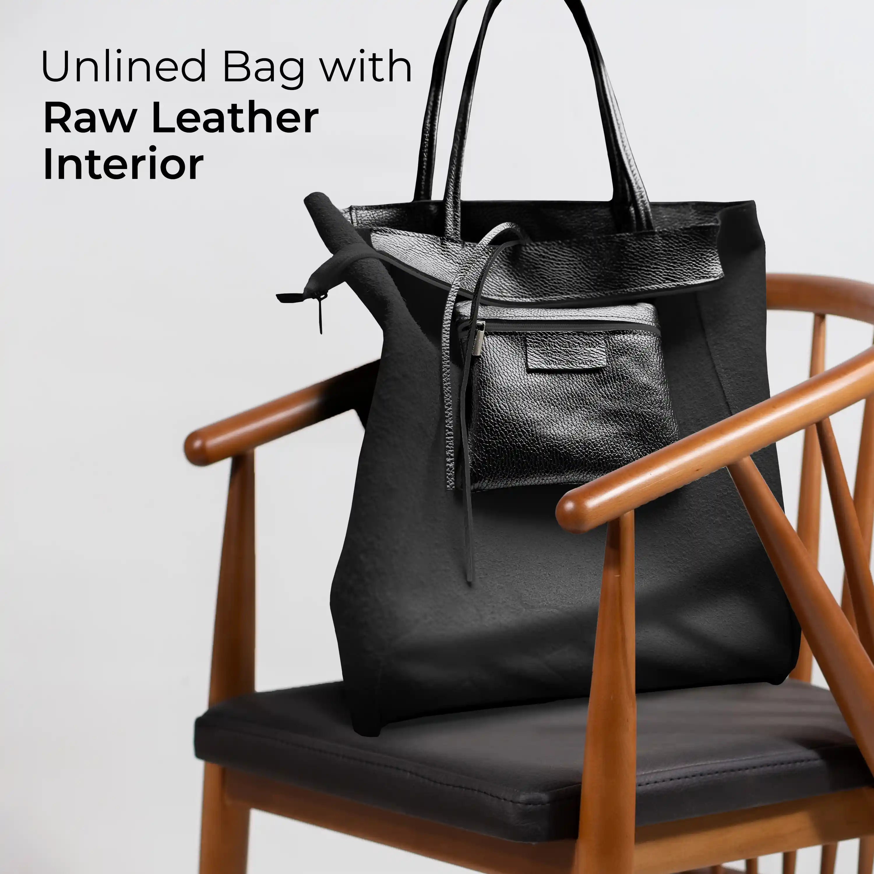 Italian Metallic Full-Grain Leather Tote Bag | Vinci