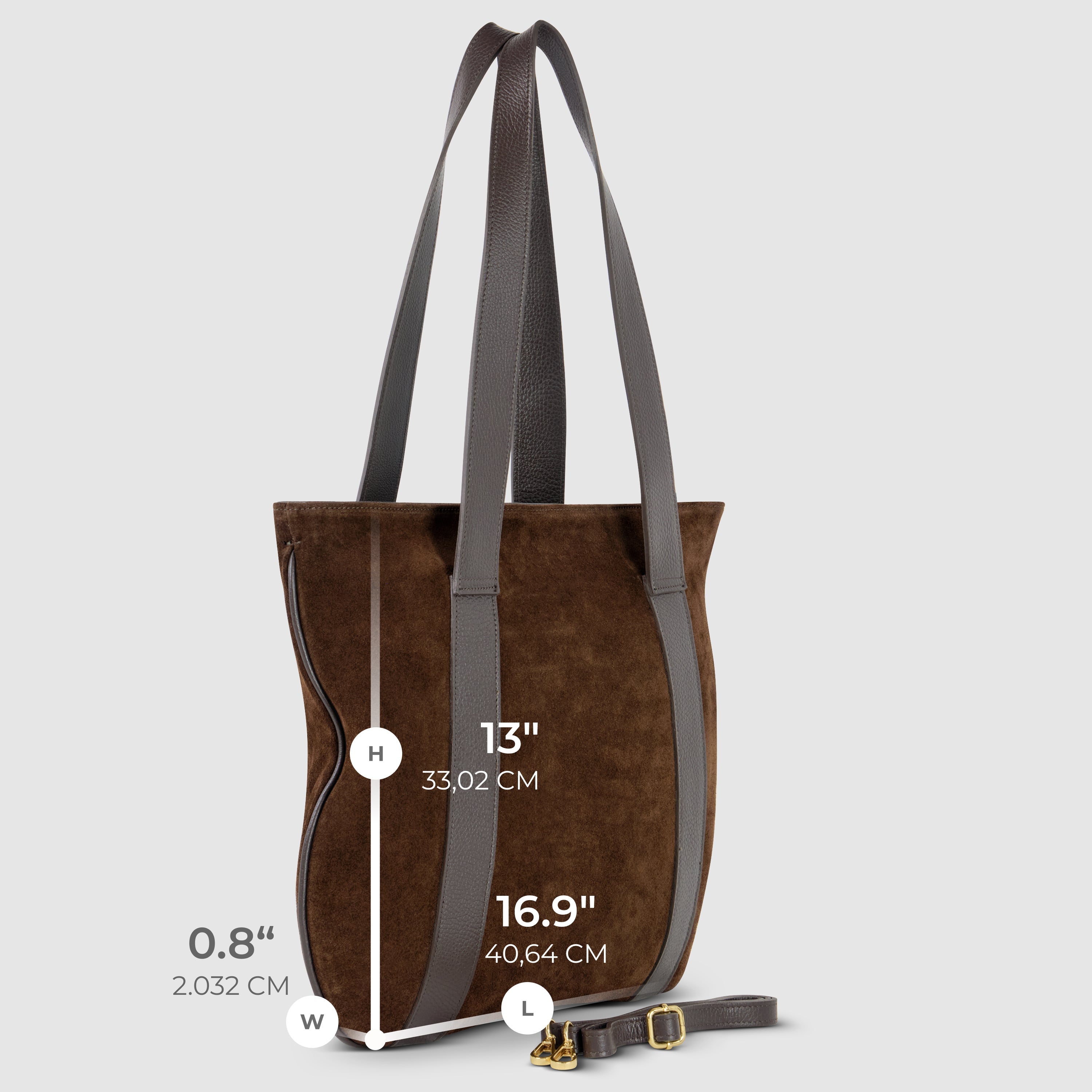 Italian Genuine Suede & Full-Grain Leather Tote Bag | Varese